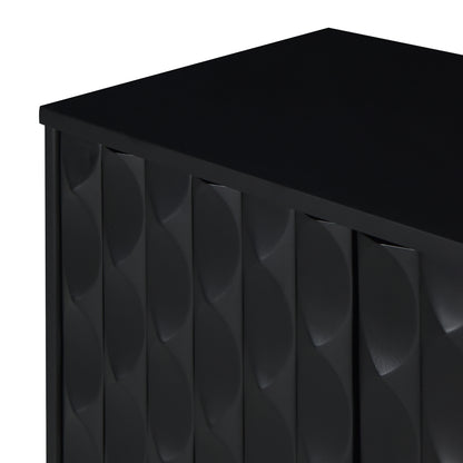 Celeste Convex Pattern Doors Sideboard Buffet - Black