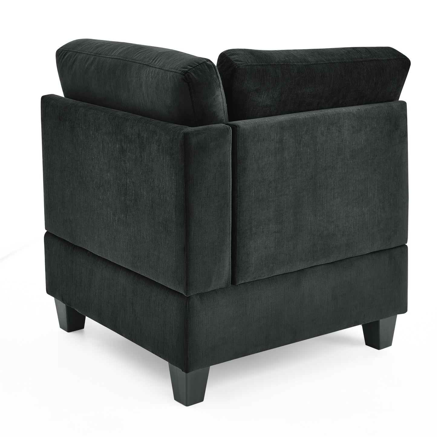 Supa Modular Sectional Velvet Sofa Set 2 - Black