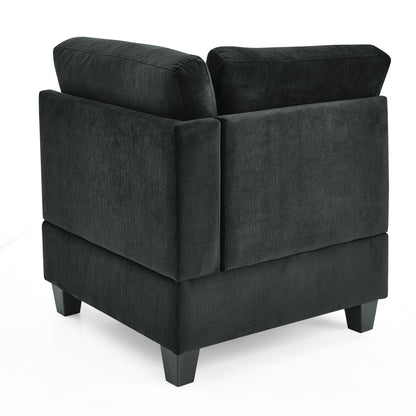 Supa Modular Sectional Velvet Sofa Set 2 - Black