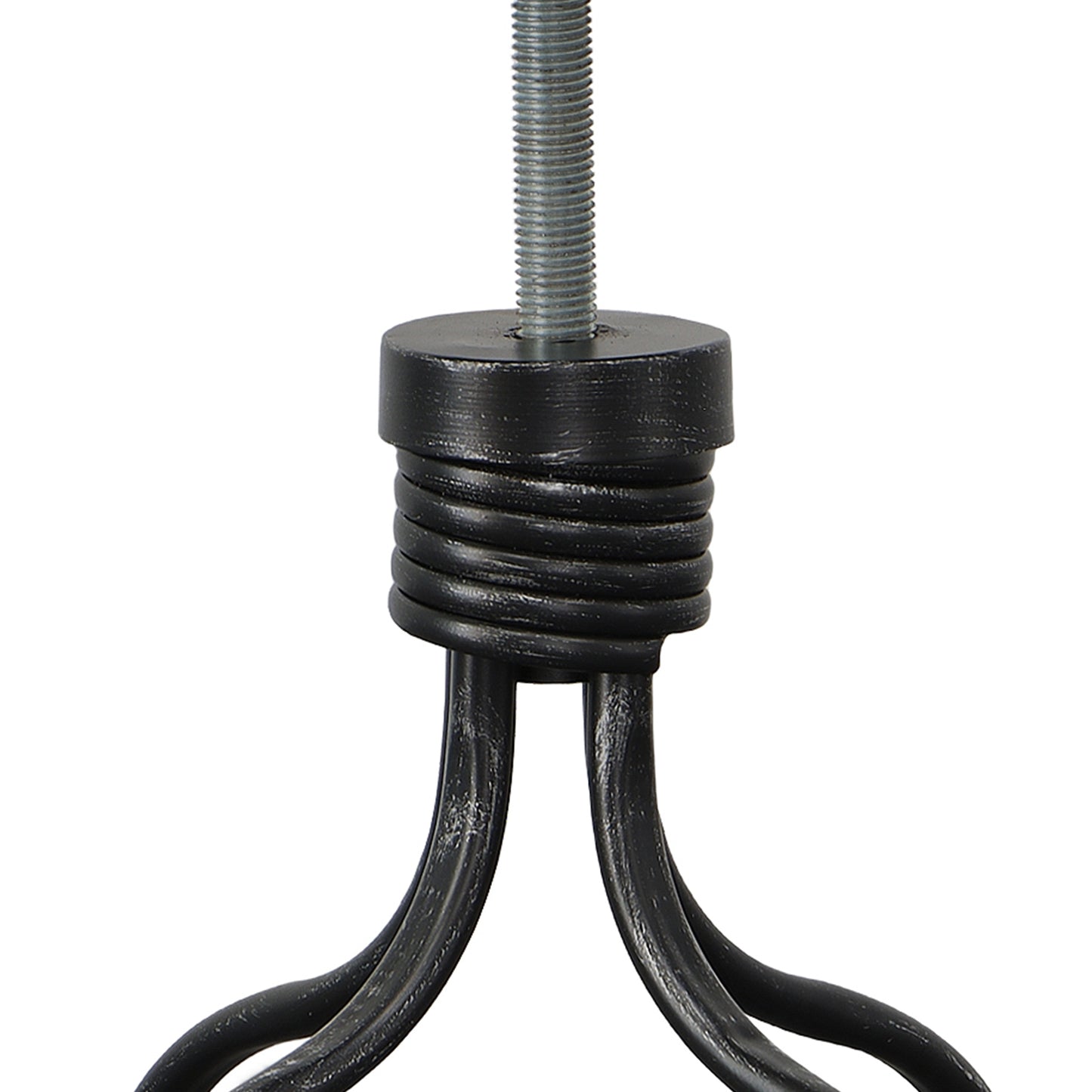 Twisted Vintage Metal Frame Swivel Counter Bar Stool with Round Seat - Black