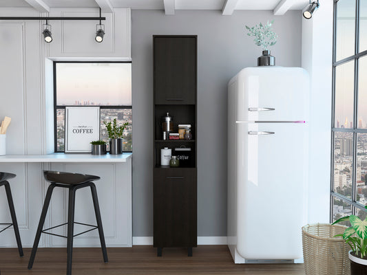 Fota 2-Shelf Rectangle Pantry Cabinet - Black