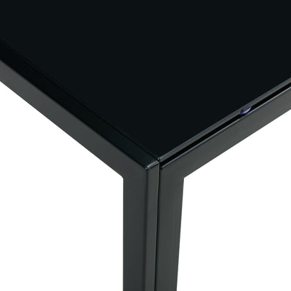 Glass Square Coffee Table Set of 2 - Black