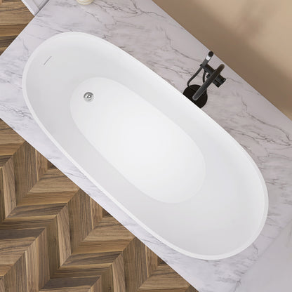 Cavi 67" Acrylic Freestanding Soaking Bathtub  - Gloss White