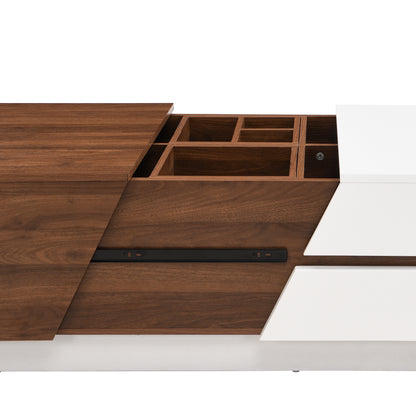 Duo Max Coffee Table - White&Walnut