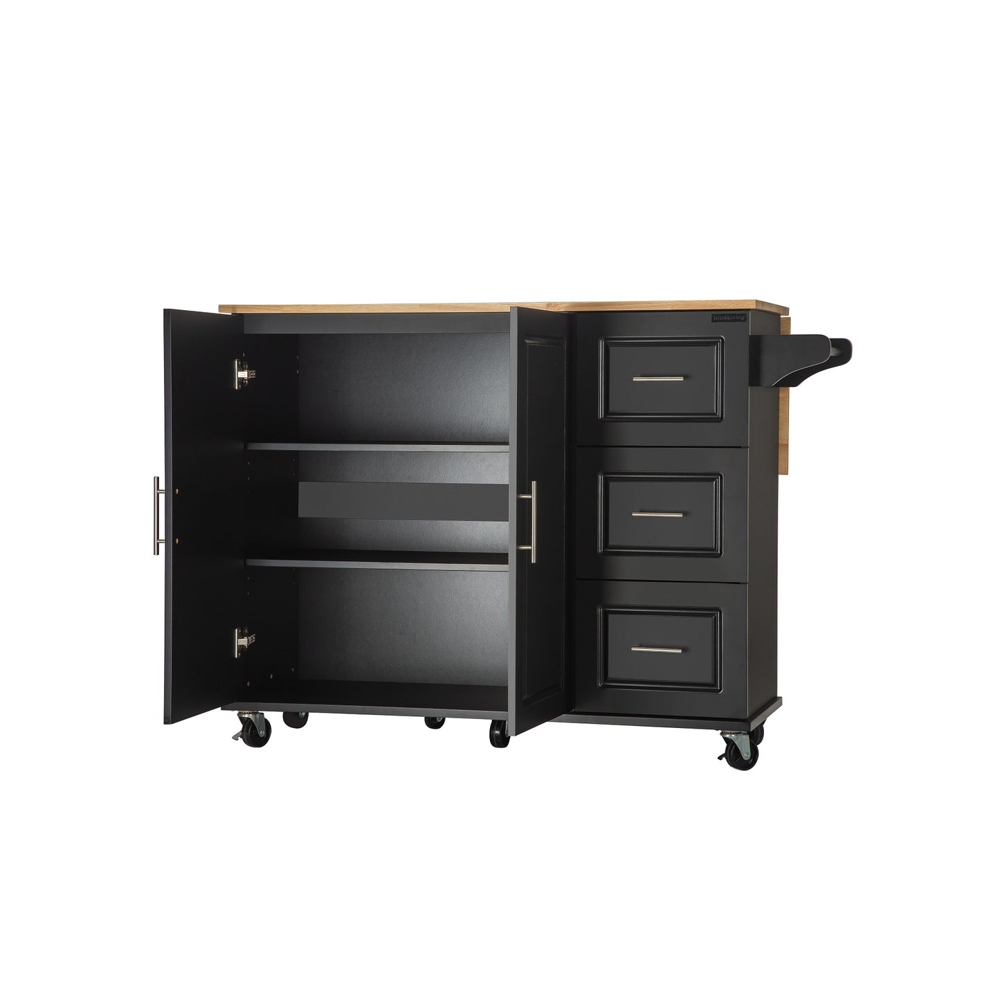 Marvel Kitchen Island & Kitchen Cart  - - Black