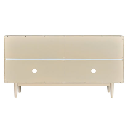 Celeste Convex Pattern Doors Sideboard Buffet - Almond