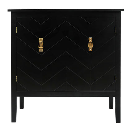 Aaron 2 Door Wooden Cabinets - Black