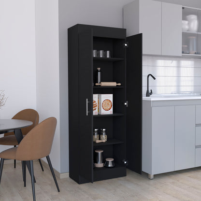 Nepal 2-Door Pantry Cabinet - Black