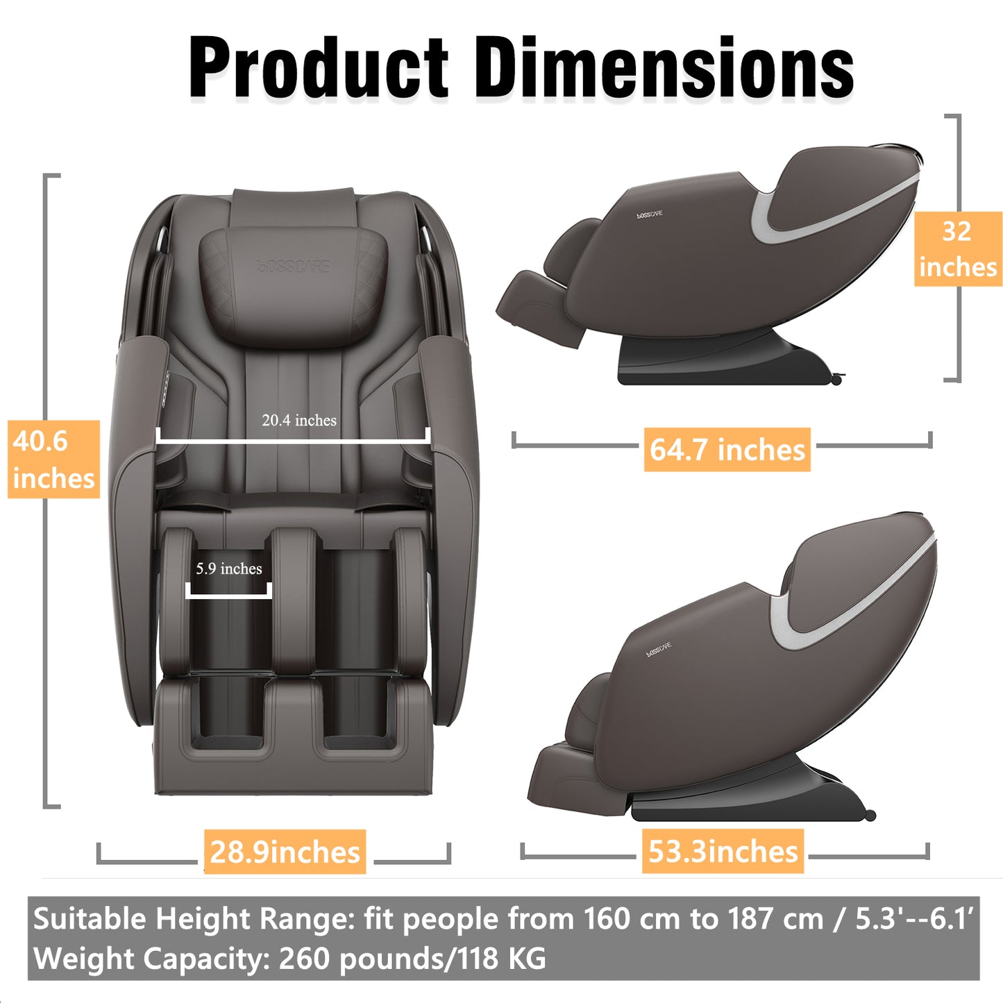 Soothe Sculpt Full Body Airbag Massage Recliner with Bluetooth Speaker - Black