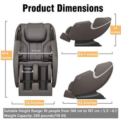Soothe Sculpt Full Body Airbag Massage Recliner with Bluetooth Speaker - Black