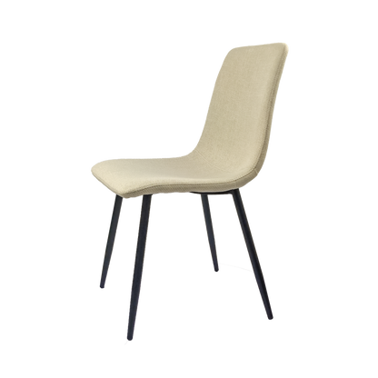 Ona Suedette Dining Chairs with Black Metal Leg (Set of 2) - Beige