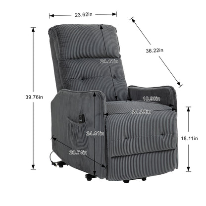 Fraser Electric Recliner Chair - Dark Gray