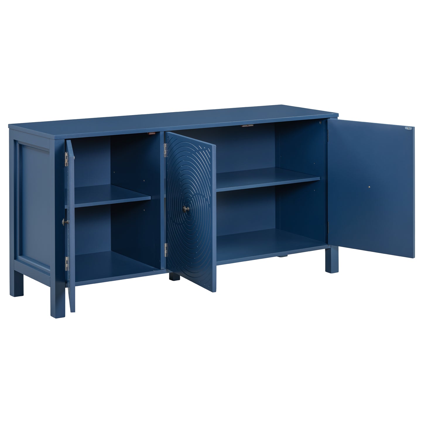 Evie Artistic Three-Door Sideboard Buffet - Navy Blue
