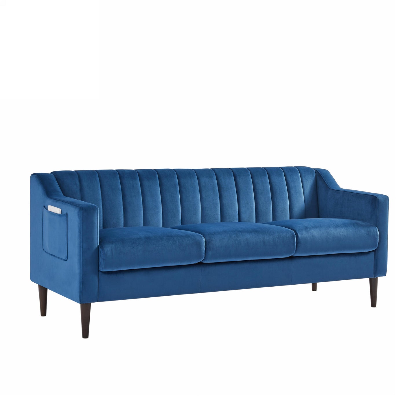 Jericho Convertible Velvet Sofa Bed - Blue