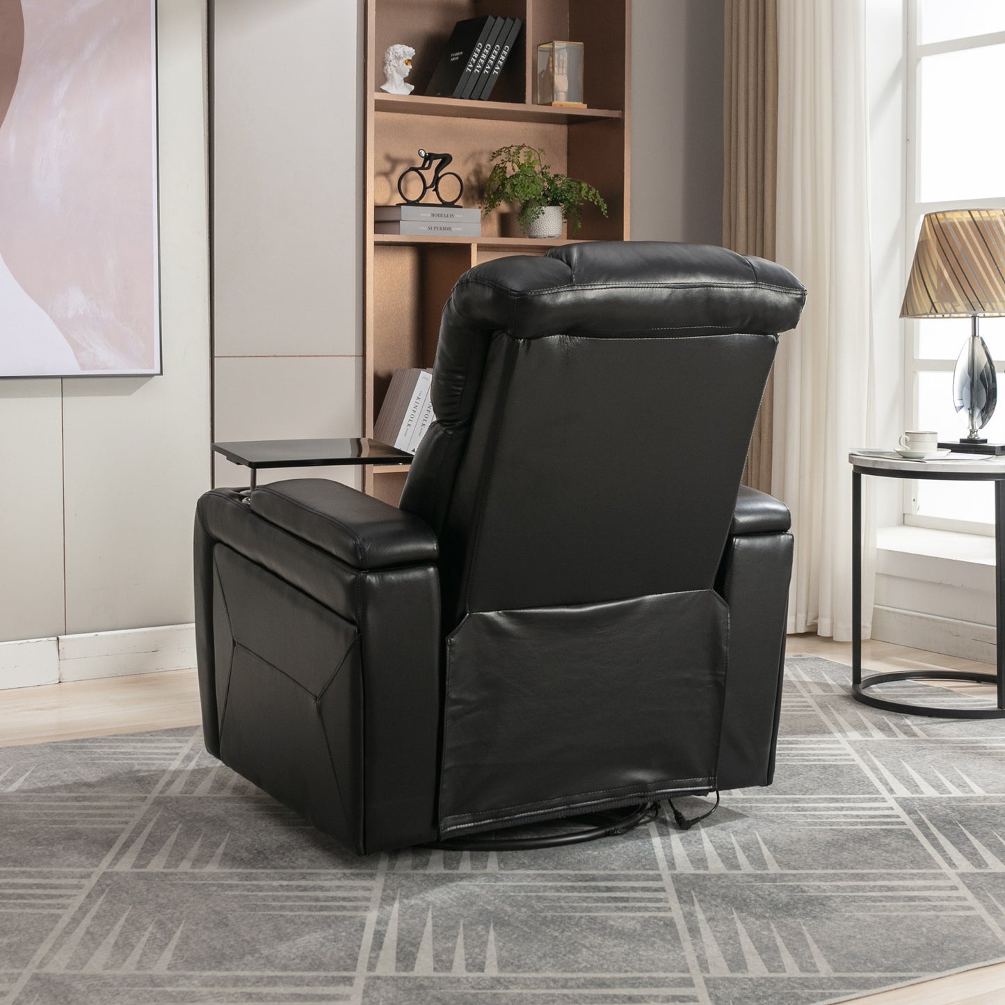 Comfort Max 270 Degree Swivel Power Recliner - Black