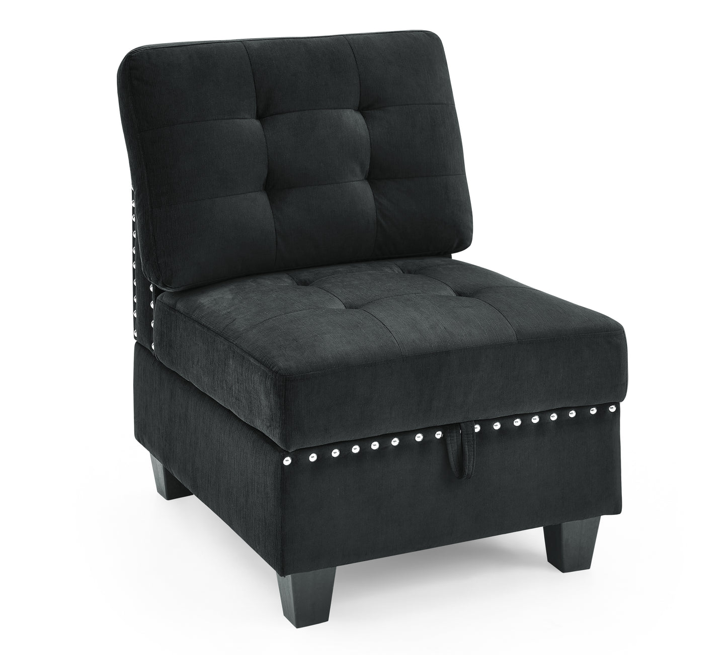 Supa Modular Sectional Velvet Sofa Set 2 - Black