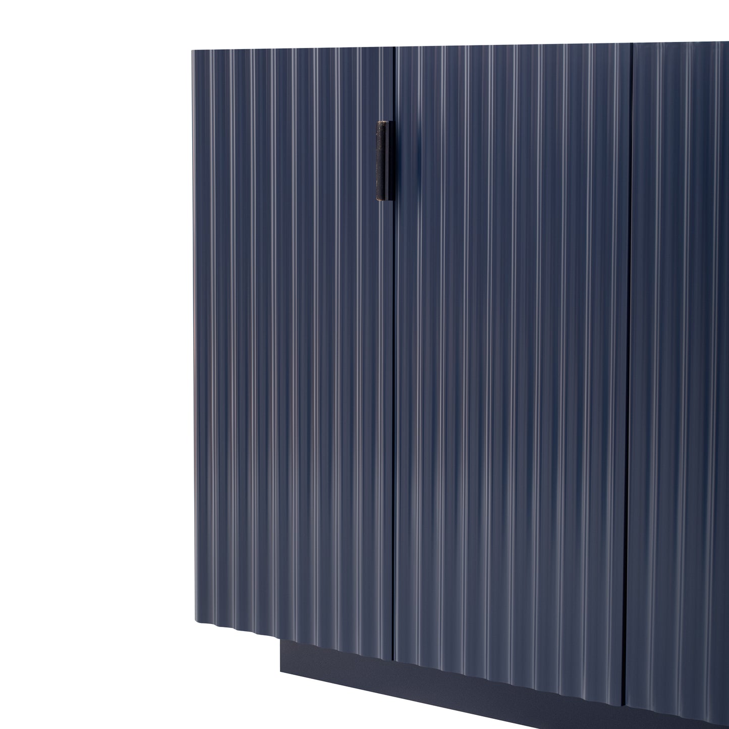 Lyons 4 Wavy Doors Ample Storage Space Sideboar - Navy Blue