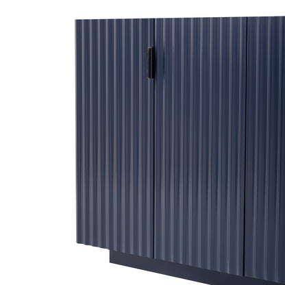Lyons 4 Wavy Doors Ample Storage Space Sideboar - Navy Blue