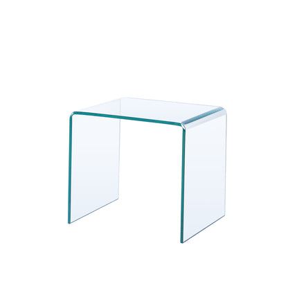 Tempered Clear Glass Side & End Table
