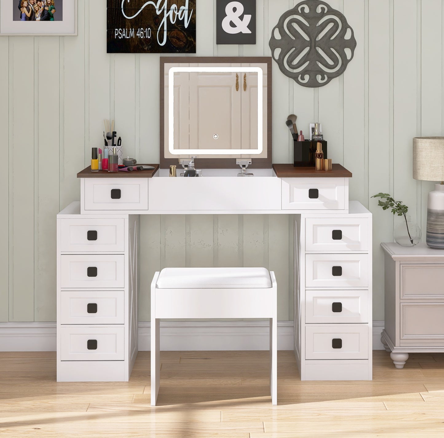Cleo II Makeup Vanity Desk Set