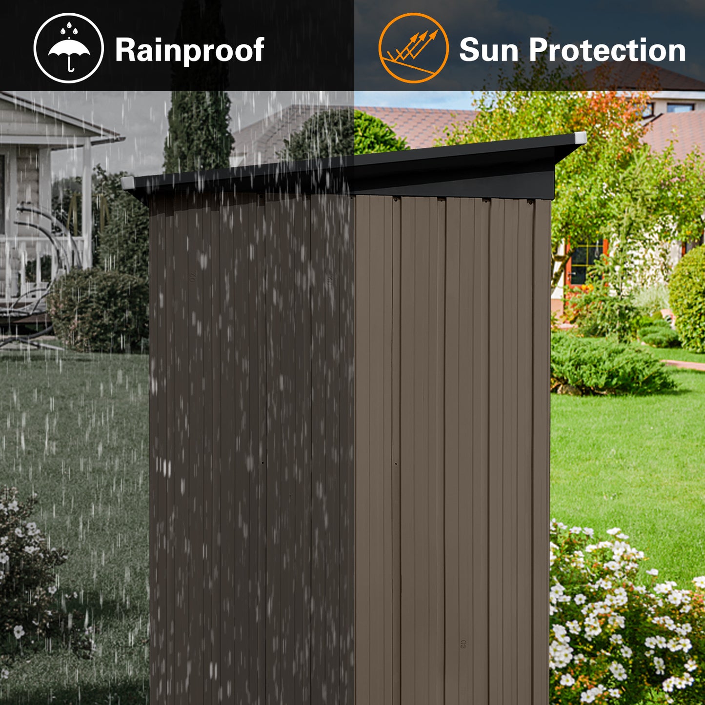 Morton 5 X 4 ft Metal Garden Sheds Outdoor Storage - Green