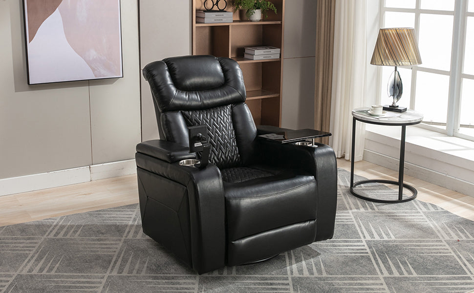 Comfort Max 270 Degree Swivel Power Recliner - Black