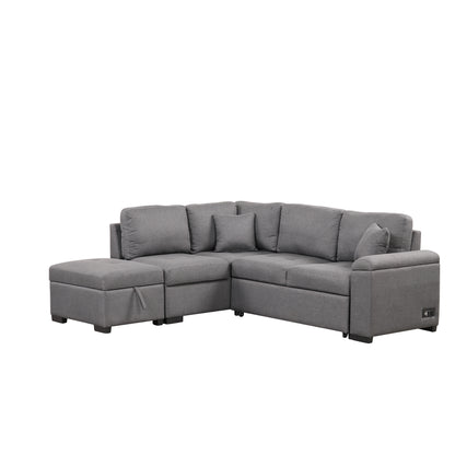 Kwame Sleeper Sectional Sofa - Dark Gray