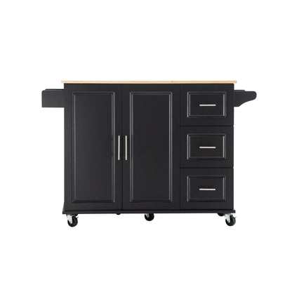 Marvel Kitchen Island & Kitchen Cart  - - Black