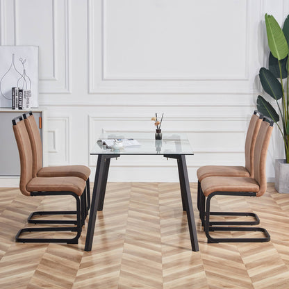 Alida Dining Chairs Metal Leg (Set of 4) - Brown
