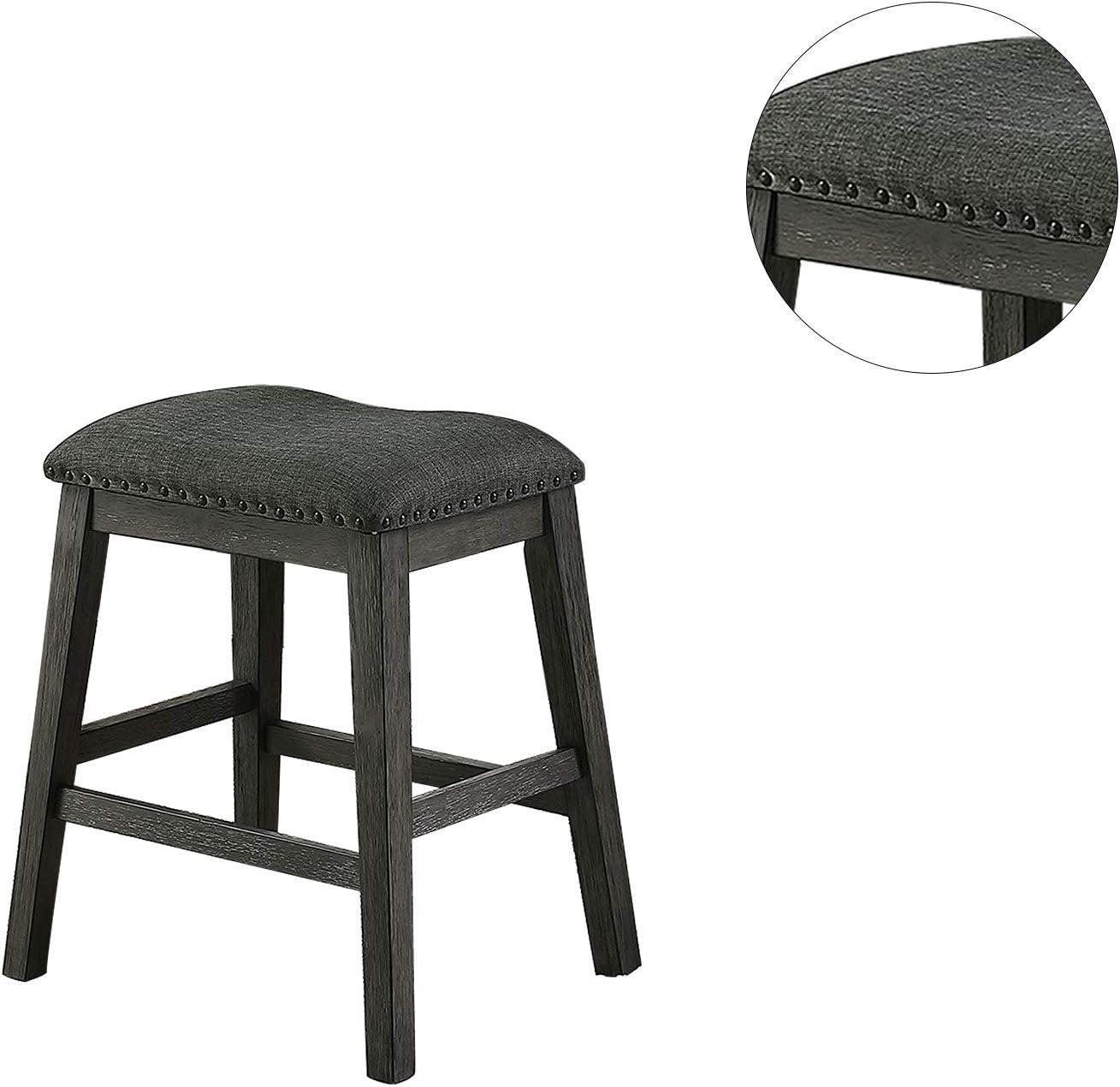 Cushion Seat Modern Contemporary Counter Stool - Grey Set of 2