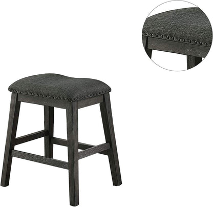 Cushion Seat Modern Contemporary Counter Stool - Grey Set of 2