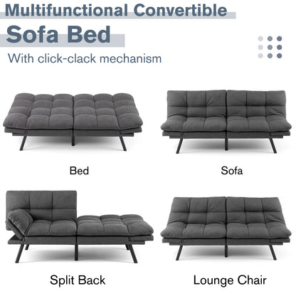 Futon Convertible Sofa Bed - Gray