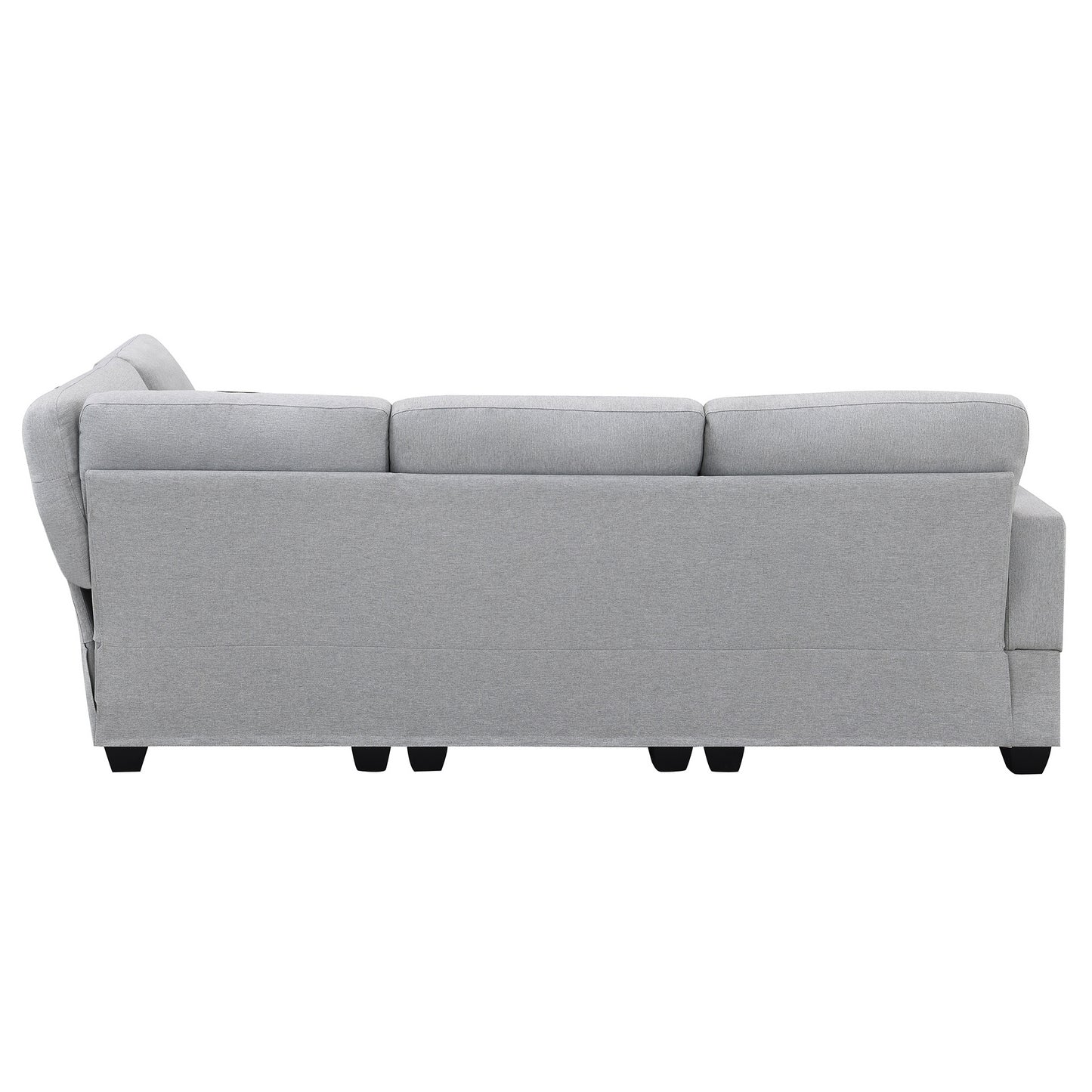 Aria 5-Seat Modular Sectional Set with Convertible Ottoman - Gray