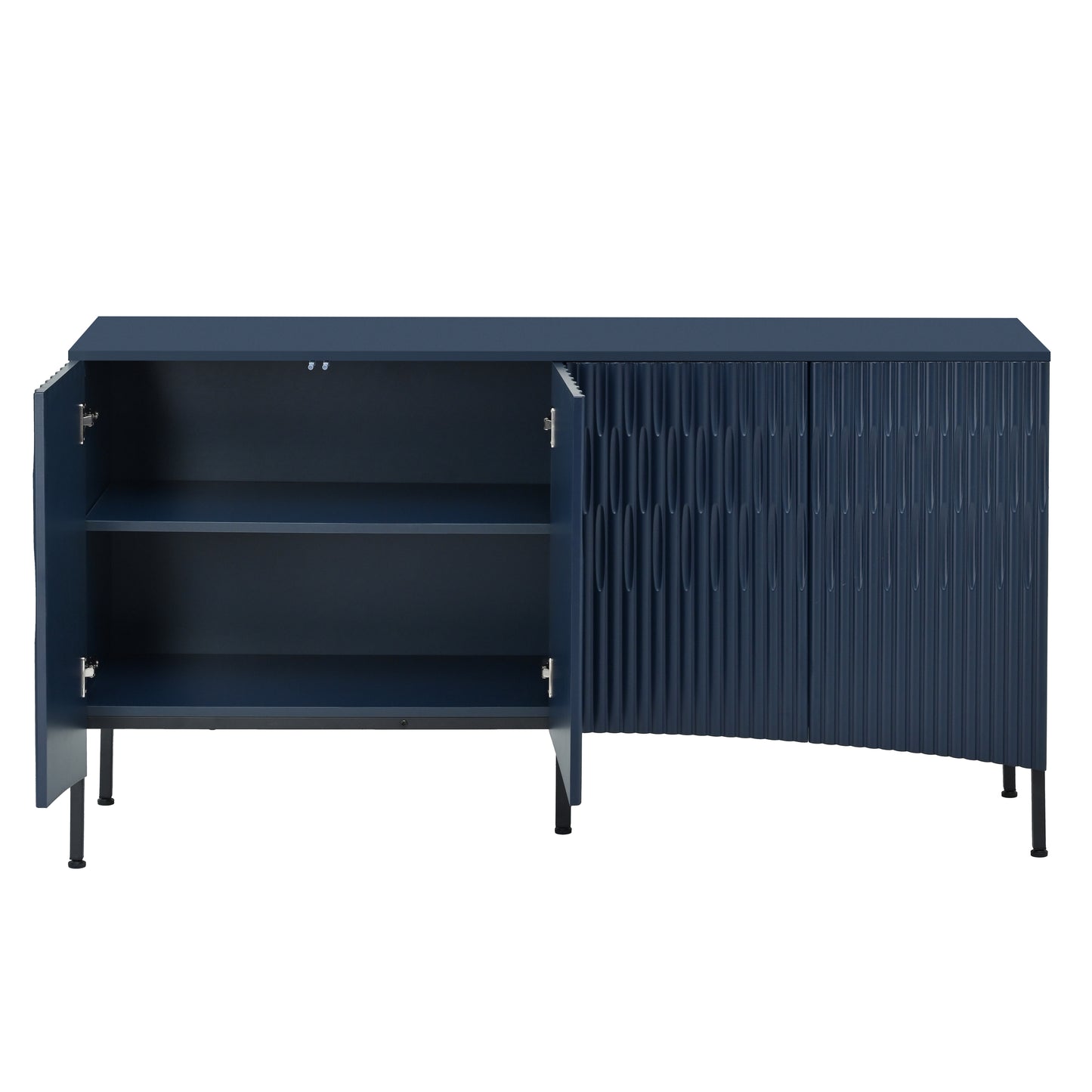 Arched Curved Bottom Doors Sideboard Buffet - Navy Blue