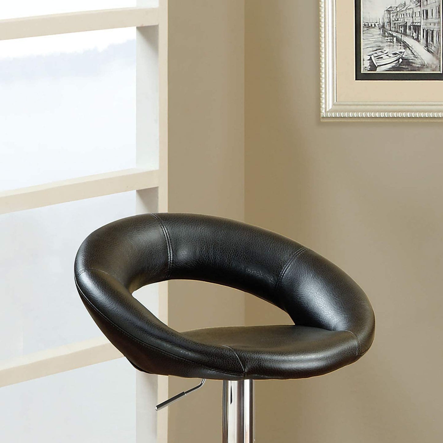 Donut Adjustable Stool - Black Set of 2