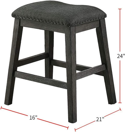 Cushion Seat Modern Contemporary Counter Stool - Grey Set of 2