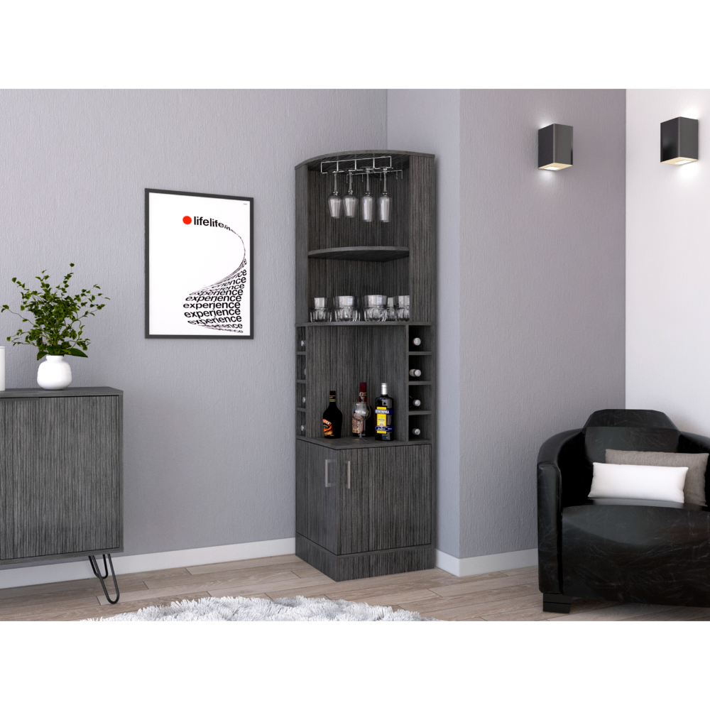 Nikita Corner Bar Cabinet - Gray