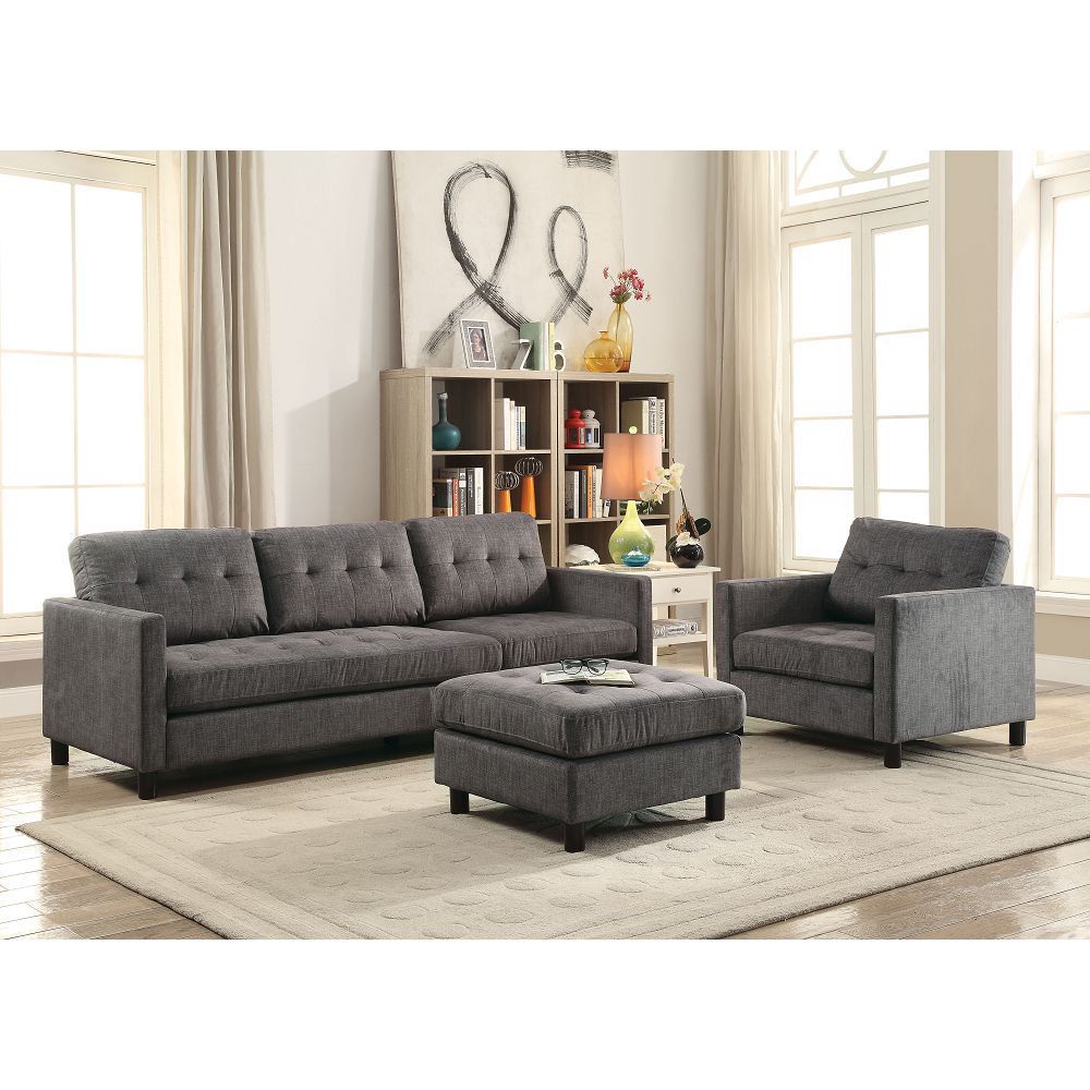 Ceasar Fabric Sectional Sofa - Gray
