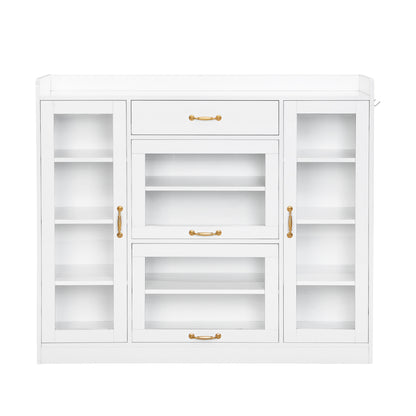 Karo Side Cabinet with 4 Glass Doors - White