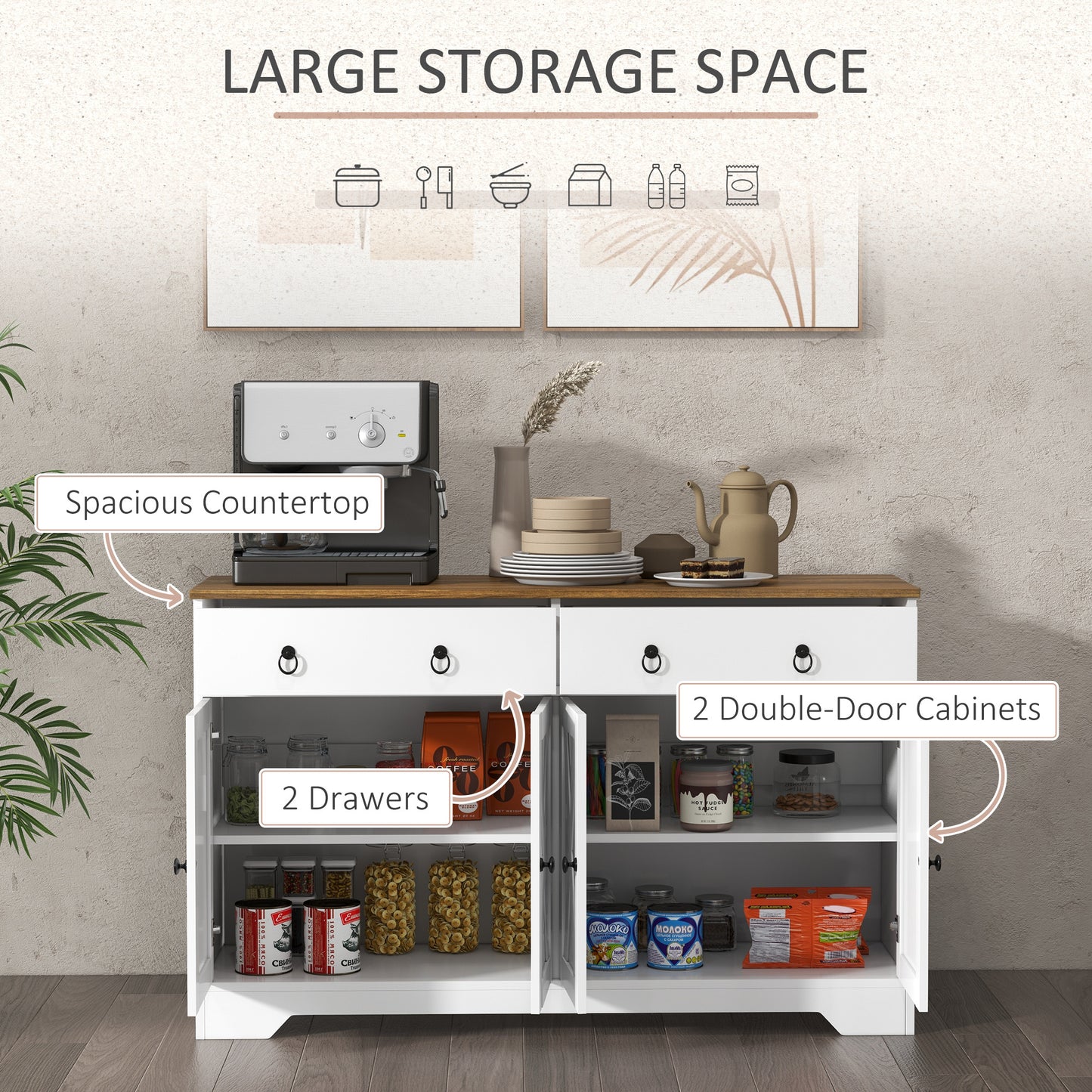 Moderna Farmhouse Sideboard Buffet