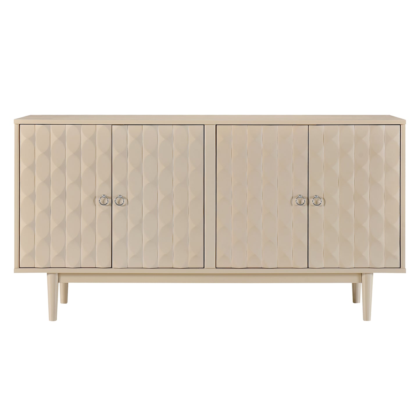 Celeste Convex Pattern Doors Sideboard Buffet - Almond