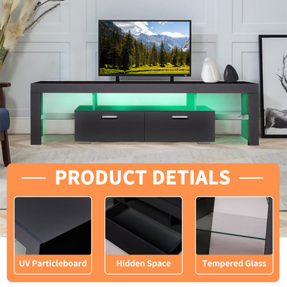 Feno TV Stand with LED Lights - Black