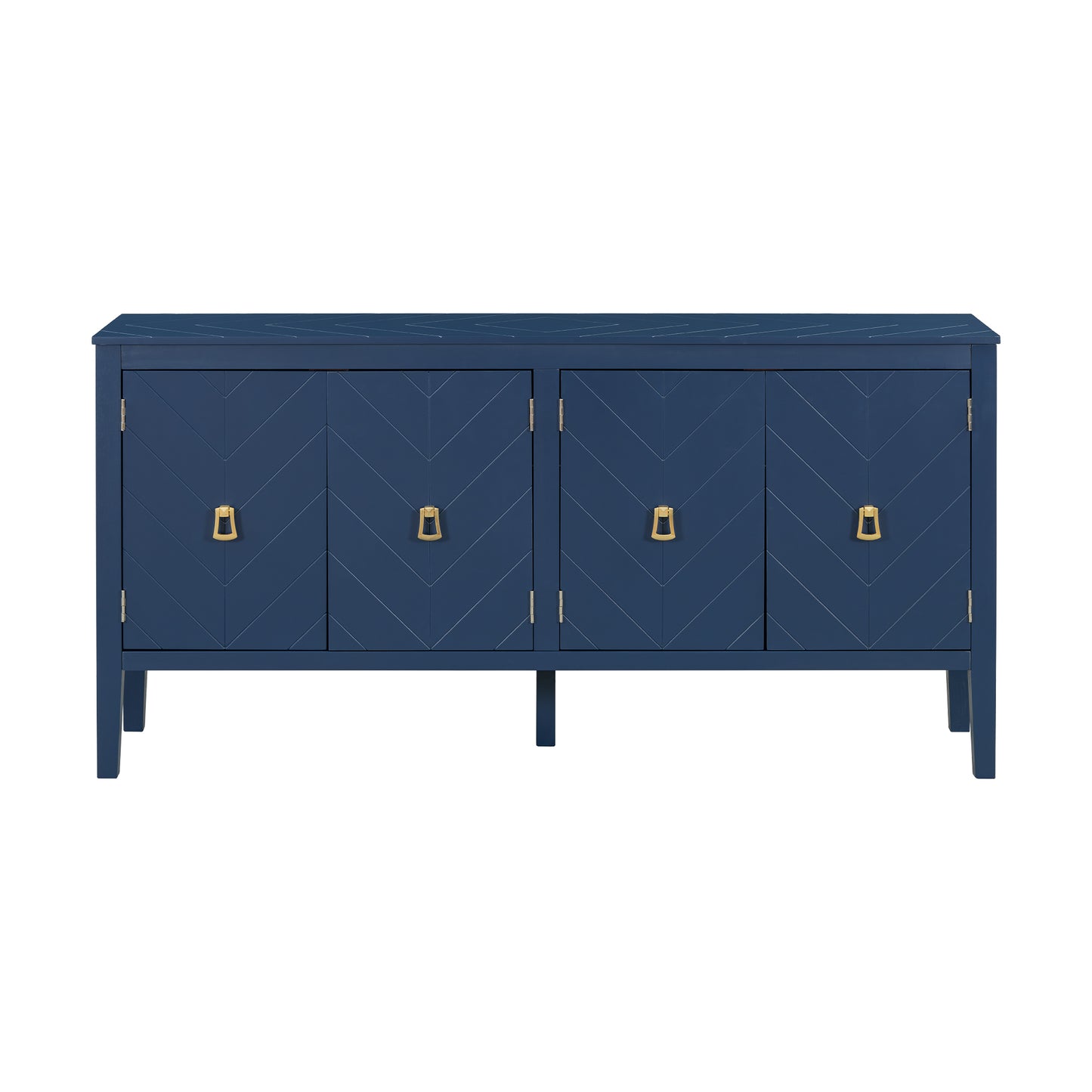 Briony Geometric Line Patterns Sideboard Buffet - Navy Blue