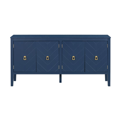 Briony Geometric Line Patterns Sideboard Buffet - Navy Blue