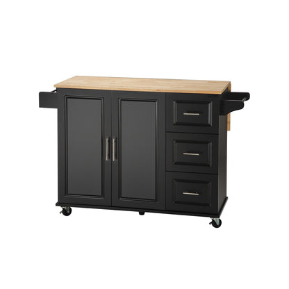 Marvel Kitchen Island & Kitchen Cart  - - Black