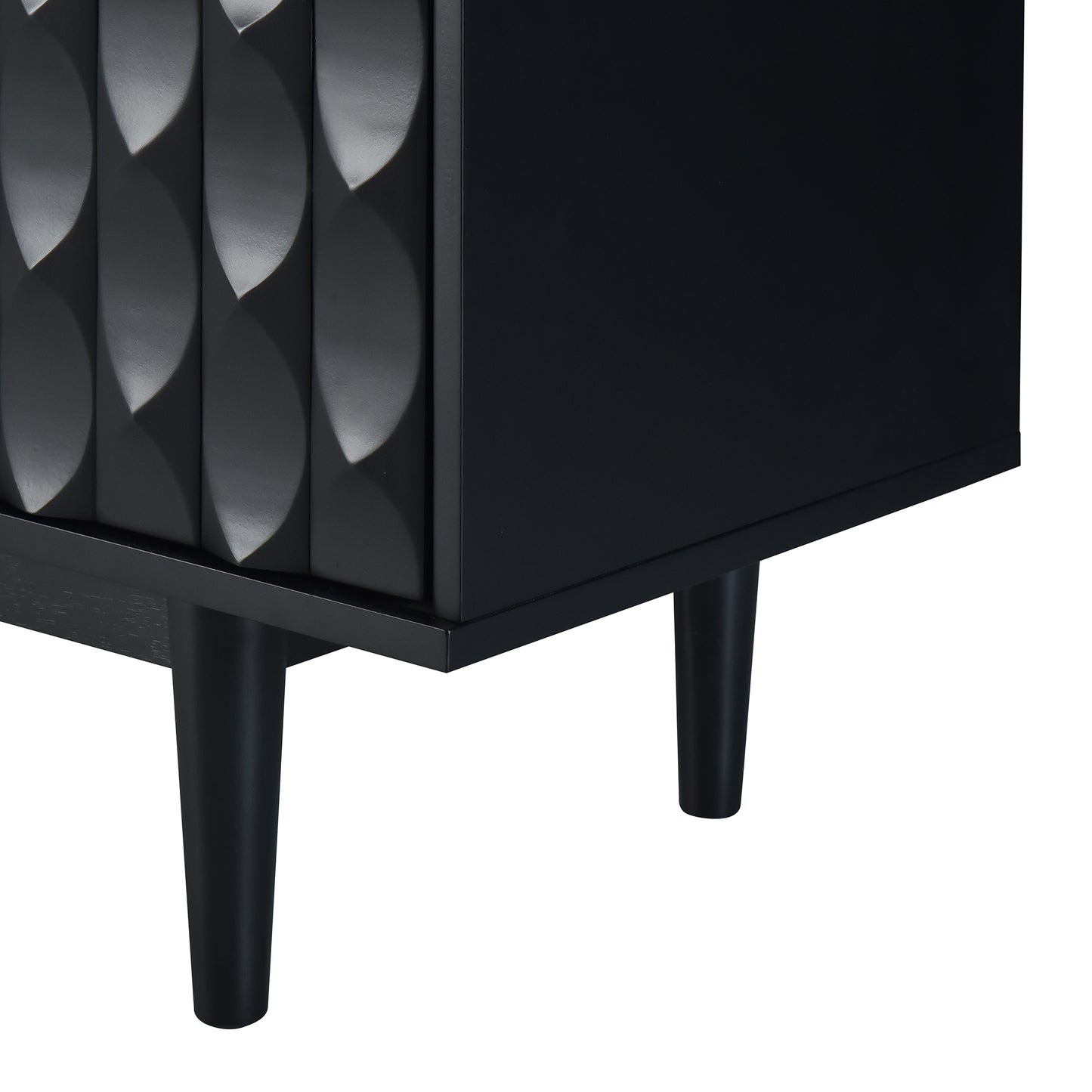 Celeste Convex Pattern Doors Sideboard Buffet - Black