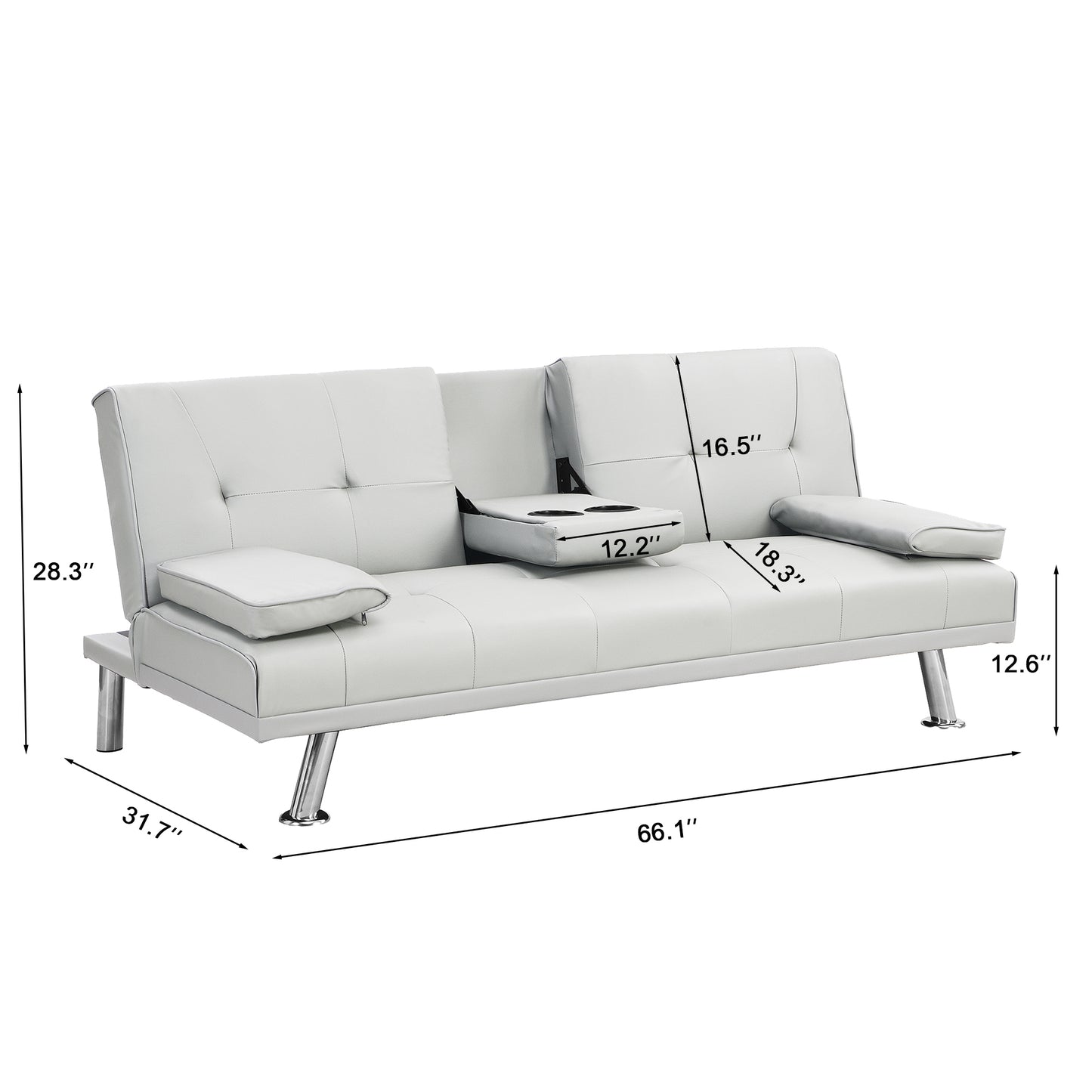 Devo Convertible Sofa Bed  - White