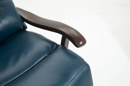 Berry Swivel Rocker Recliner Power Glider Chair with Solid Wood Armrests - Blue