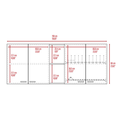 Portofino Double Door Wall Cabinet - Black