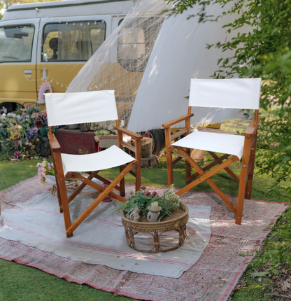 Nana Wooden Folding Director Chair - White